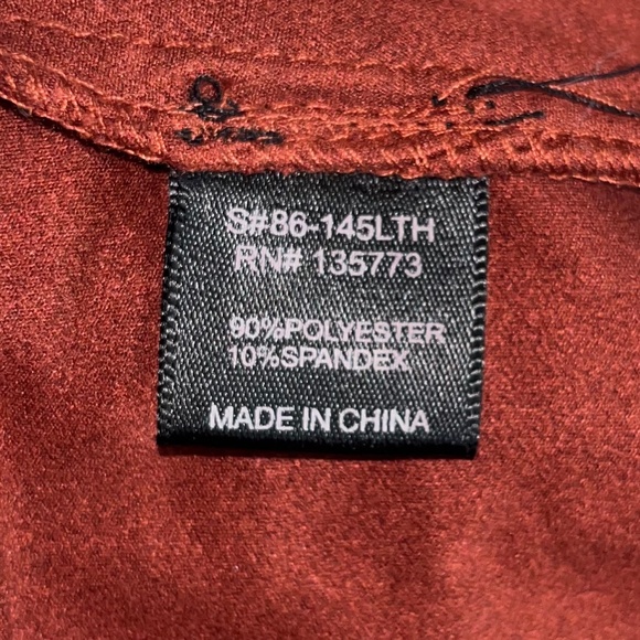 Suede Burnt Orange Adjustable Top with Lace-Up Detail - Picture 6 of 6